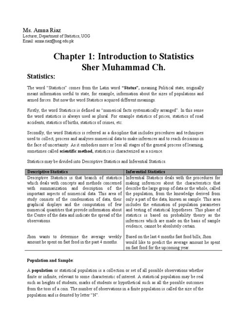 Sher Muhammad Ch Introduction To Statistics