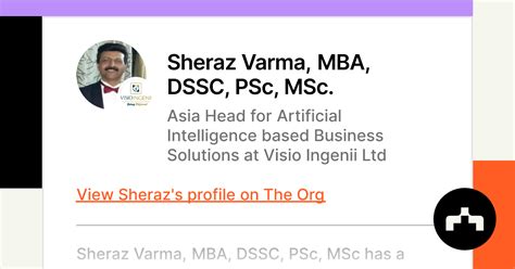 Sheraz Varma, MBA, DSSC, PSc, MSc. - Linkedin