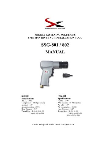 Sherex SSG-801 User Manuals PDF Download Guidessimo.com