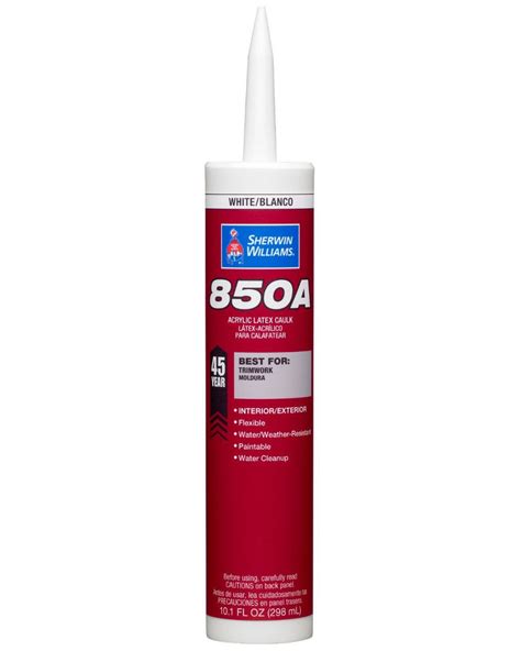 Sherwin williams caulk 850a. Your Sherwin-Williams account number that you received from your local store rep. ... Sherwin-Williams 850A Acrylic Latex Caulk. Sign In to order online 