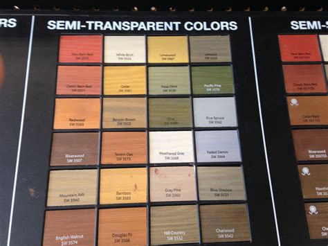 Due to individual computer monitor limitations, colors seen here may not accurately reflect the selected stain. To confirm your color choices, visit your neighborhood Sherwin-Williams store and refer to our in-store color cards.. 