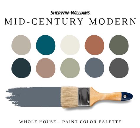 Jul 2, 2023 - Sherwin-Williams mid-century modern color palette