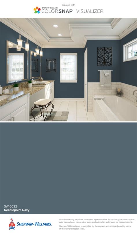 Sherwin-Williams. Category : Paints. Product URL : https://www.sherwin-williams.com/en-us/color/color... Download Files. Revit. Other 3D. Download. SW 0032 Needlepoint Navy. Interior/Exterior. Color Collections: Colonial Revival. Color Family: Blues. RGB Value: R-87 | G-103 | B-114. Hexadecimal Value: 576772.. 