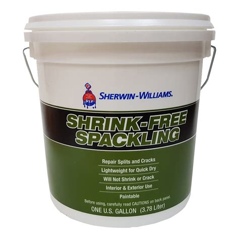 Sherwin-Williams Shrink Free Spackling {{ ctrl.bvAvgRatingForScrReaders }} Star rating out of 5 {{ ctrl.reviewStats.TotalReviewCount }} Reviews Not Yet Rated Write a Review; Use to fill drywall joints, nail indentations, cracks and openings around windows, doors, and moulding. Will not ....