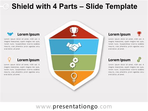 Shield with 4 Parts for PowerPoint and Google Slides in 2020 Google