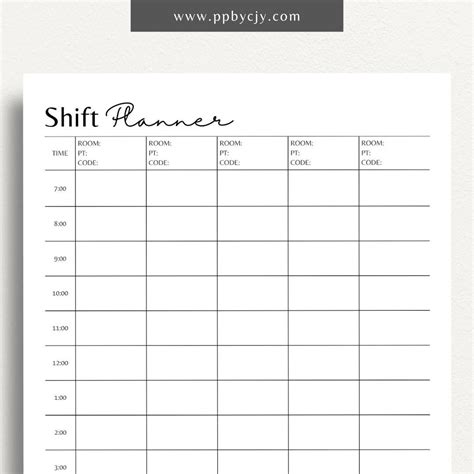 Shift Planner Template