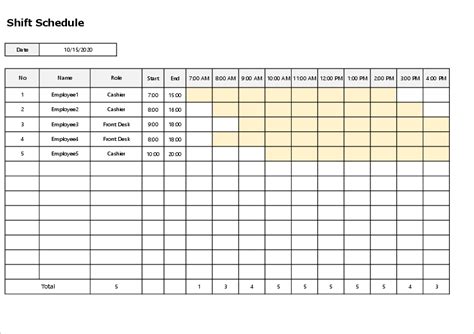 Shift Schedule Template Excel Templates