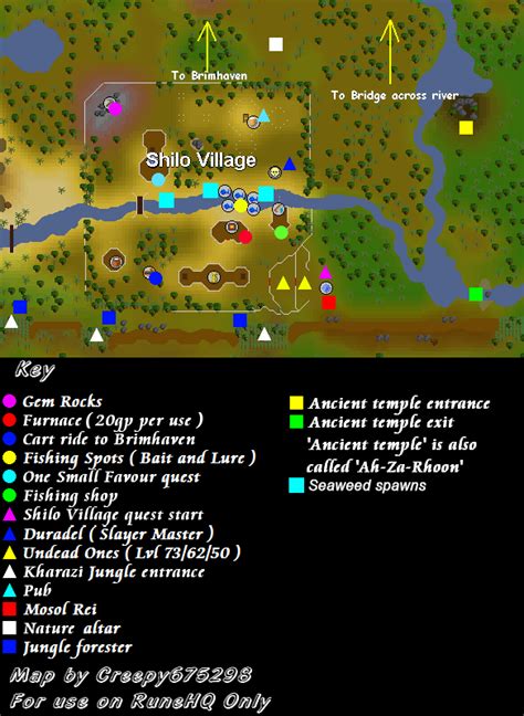 Talk to the fishing shop owner, Seravel, upstairs from the Shilo Village fishing shop to buy a one-way ticket on the Lady of the Waves for 25 coins. The player can go to either Port Khazard or Port Sarim by presenting the ticket to the boat west of Shilo Village.. Fairy rings [edit | edit source]. The fairy ring CKR, south of Tai Bwo Wannai, can be used to reach Shilo Village, but players will .... 