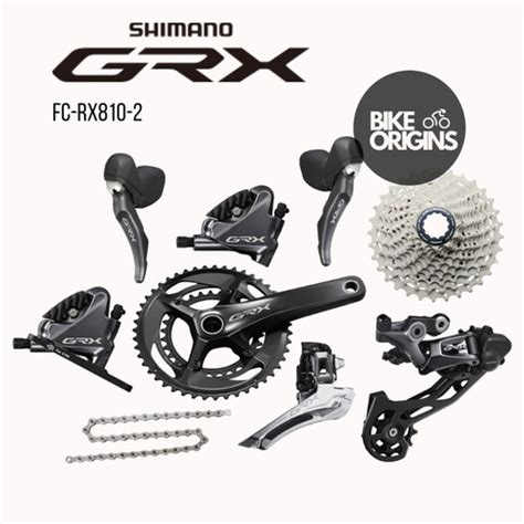 Shimano grx groupset.  Group includes FC-RX810 double crankset, FD-RX810 f...