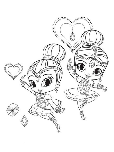 Shimmer And Shine Coloring