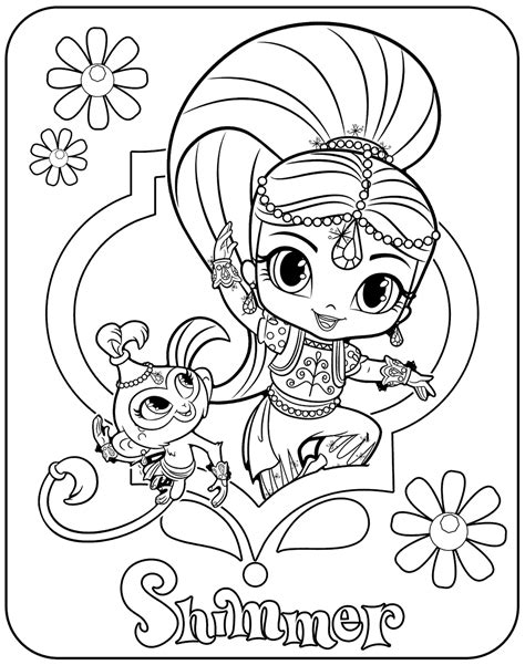 Shimmer And Shine Coloring Shee