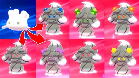Milcery evolves into Alcremie with a Shiny