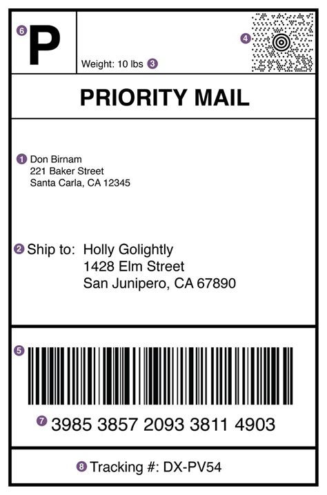 Shipping Label Example Template Business