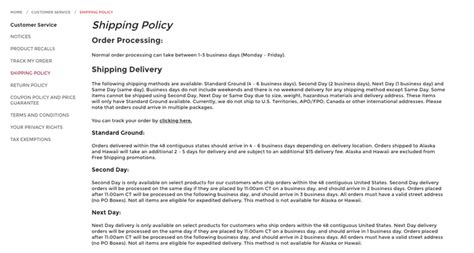 Shipping Policy Template and Examples Termly