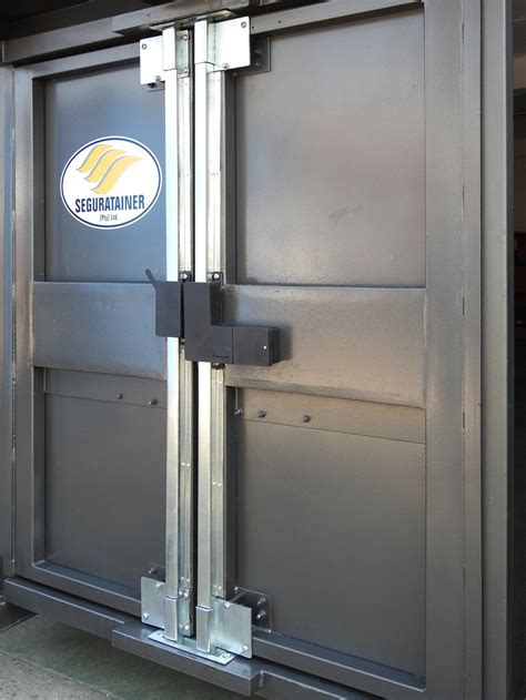 Shipping container door locks.  Control all locks and keys from your laptop and ...