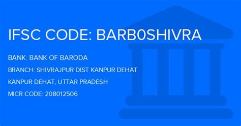 Shivrajpur-Dist Kanpur Dehat Branch Bank of Baroda (BOB) IFSC Code ...