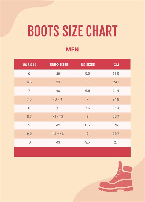 Shoe Size To Boot Size Chart