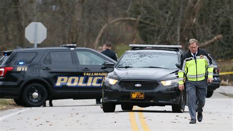 A police chase that started in Tallmadge ended 30 miles away in Lawrence Township with police shooting the driver, who pointed his gun at officers and barricaded himself in his truck, police said..
