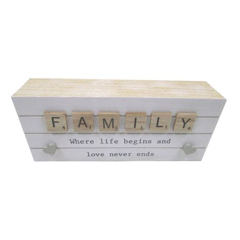 Shop 1pce 20cm Family Love Inspirational Quote Block Natural …