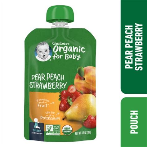 Shop Baby Food Pouches Ingredients: Strawberry, Peach, Oatmeal Gerber