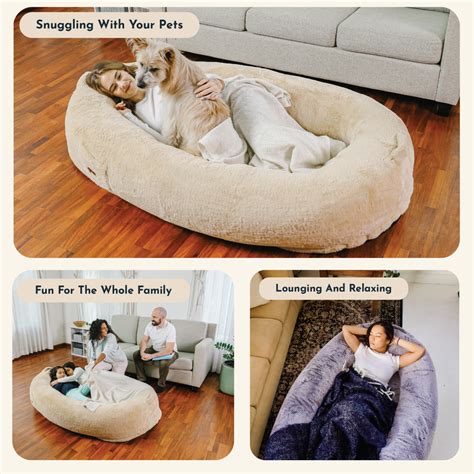 Nov 13, 2023 · Plufl Human Dog Bed. One of our editor's recently tested this human-sized dog bed, calling it a "dream come true" and "like laying in a supportive cloud." This $224 discount is the best we've seen ... . 