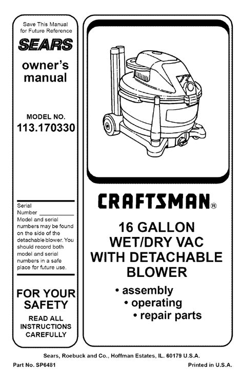 Shop vac wet dry vacuum model 600c owners manual instruction operating guide. - 1990 acura legend sway bar bushing manual.