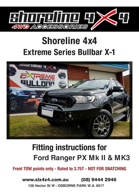 Shoreline 4x4 Extreme Series Fitting Instructions Manual