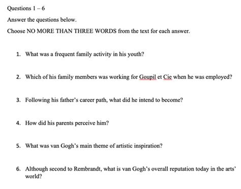 Short Answer Questions Examples