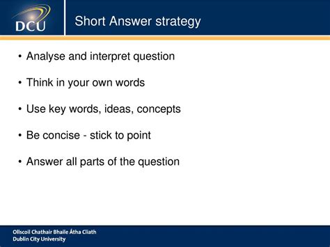 Short Answer Strategy