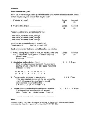 Short Blessed Test NeuroCognitive Screen! YouTube