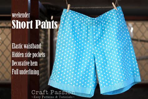 Short Pants Free Sewing Pattern Tutorial Craft Passion