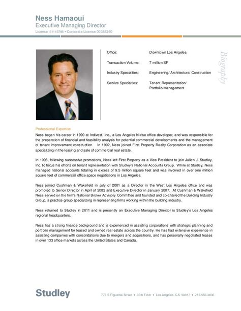 Short Professional Bio Examples For Car Dealers General Manager