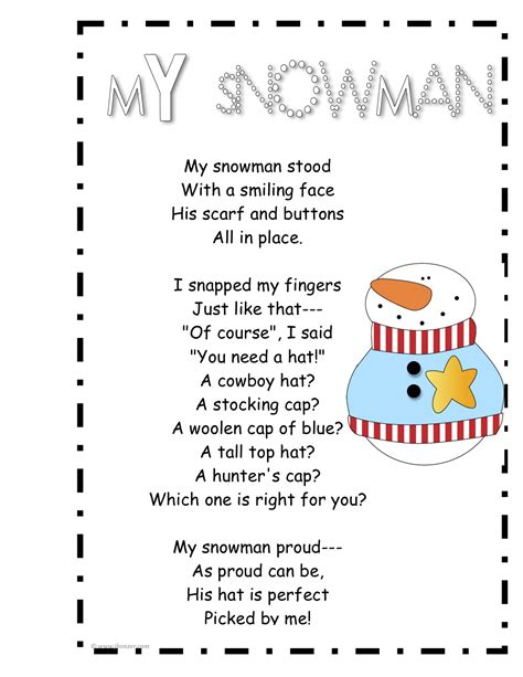 Short Snowmen Poems - Examples