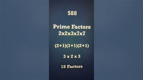 Short Trick II How Many Factors Does 588 Have? #maths