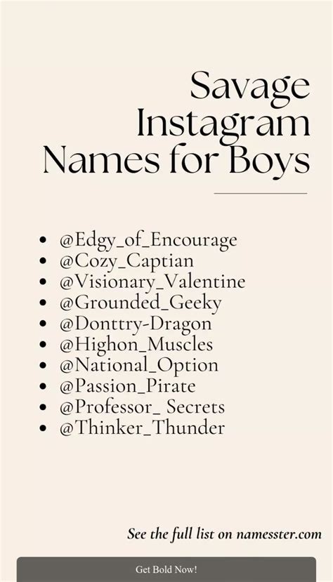 Short aesthetic username for instagram for boy.  With this comprehensiv...