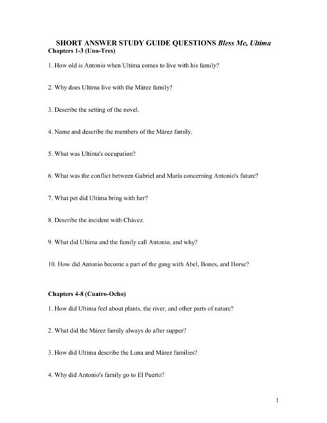 Short answer study guide questions bless me ultima. - The first american furniture finishers manual by robert d mussey.