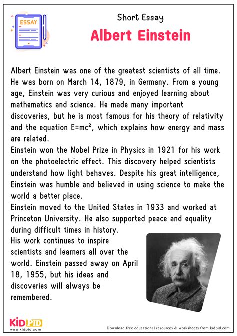 Short essay on albert einstein in 100 words