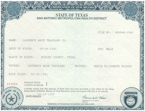 Short form birth certificate texas.  The US Department of State will not...