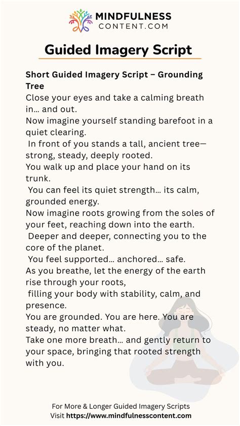 Short guided imagery scripts.  Short may imply duration but is also applied to physical distance...