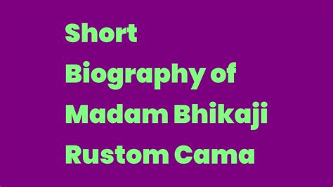 Short note on bhikaji cama