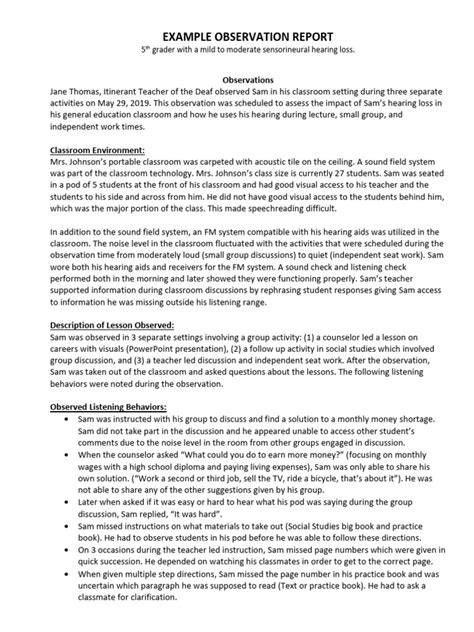 Short observation report example.  Our guide provides step-by-step instructi...