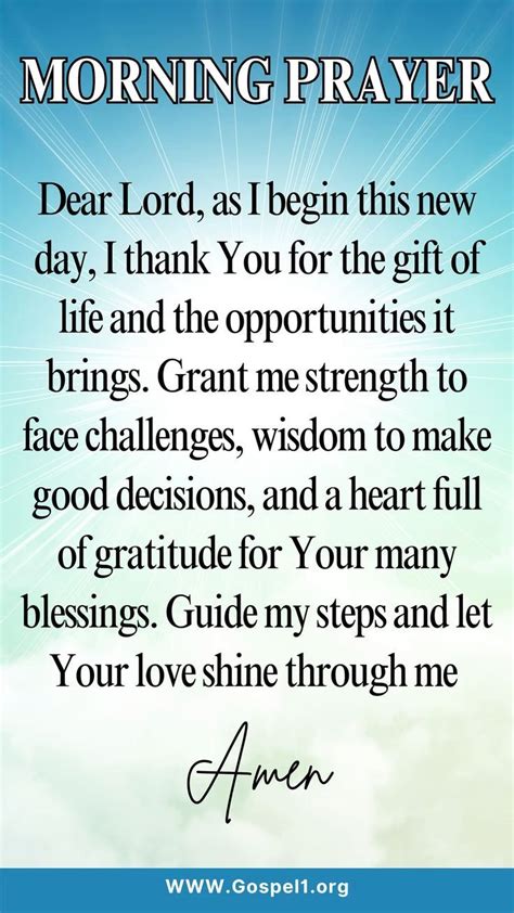 Short powerful morning prayer.  Each prayer is built around a focal intention, ...