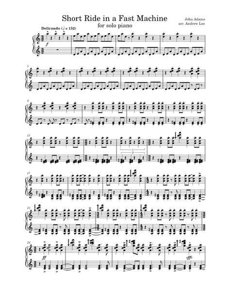 Short ride in a fast machine score pdf