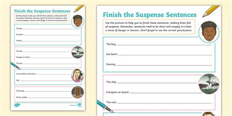 Short sentences for suspense ks2.  Print out this Use this simple activity s...