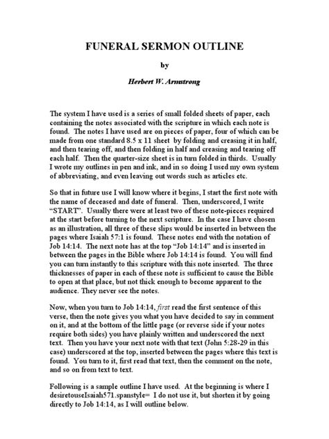 Short sermon for funeral service.  Explore templates and tips with QuickFuneral.  Discover serm...