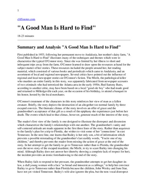 Short story a good man is hard to find analysis - api.3m.com