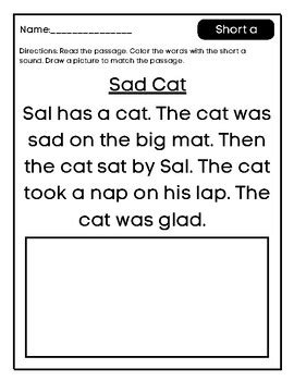 Short vowel passages pdf.  This activity helps students build accuracy...
