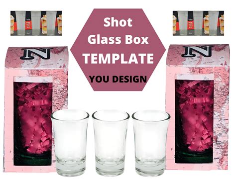 5 Oz shot glass box svg, gift box svg, box svg, box template, party favor box (10 Comes with free Gift Box. . 