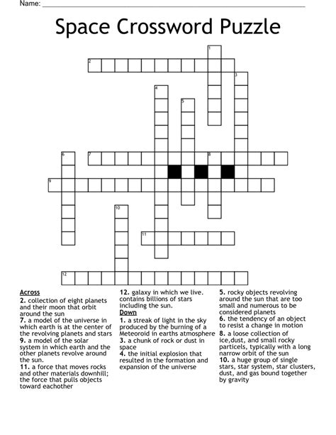 Crossword Clue. The Crossword Solver found 30 answers to "Goes into space?", 5 letters crossword clue. The Crossword Solver finds answers to classic crosswords and cryptic crossword puzzles. Enter the length or pattern for better results. Click the answer to find similar crossword clues . Enter a Crossword Clue. A clue is required.. 