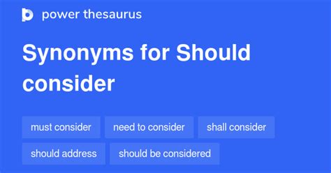 Should Consider synonyms - 159 Words and Phrases for Should …